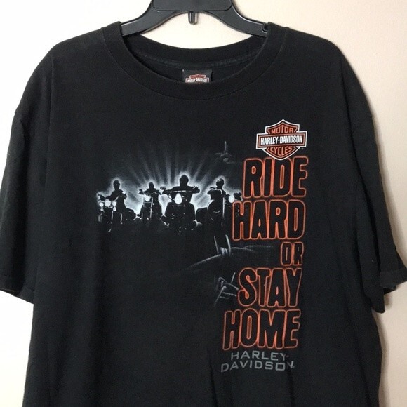 Harley Davidson St Augustine ride hard or stay home T-shirt size XL 2009 - Picture 2 of 12